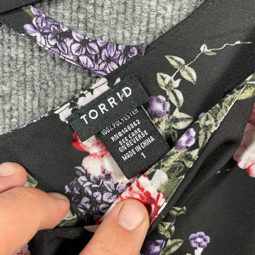 Torrid Tank Top Women's 1 Floral AOP Strappy Casual Adjustable - Picture 5 of 9